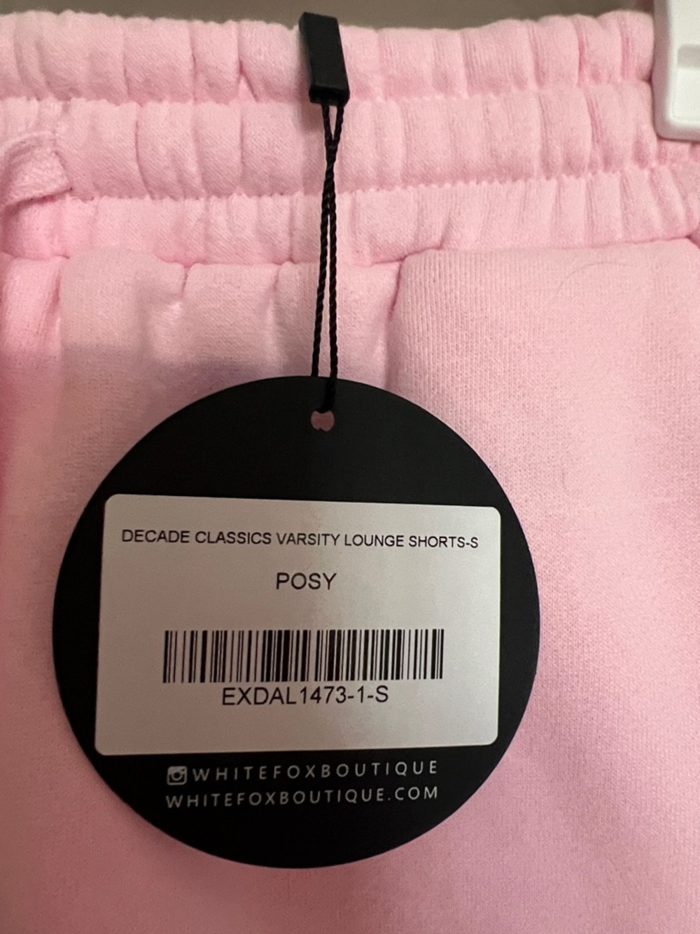 NWT White Fox - Decade Classics Varsity Lounge Shorts in Posy pink - Picture 5 of 6